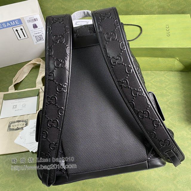 Gucci男包 古驰GG压花翻盖双肩包 Gucci翻盖抽绳后背包 625770  gdj1672